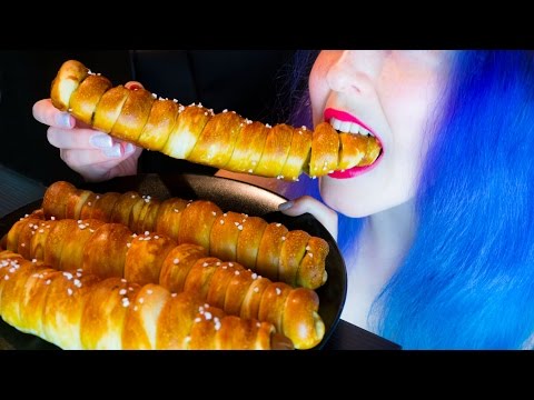 ASMR: HOT PRETZEL DOGS - Sausages in Pretzel Dough ~ Relaxing Eating Sounds [No Talking | Vegan] 😻