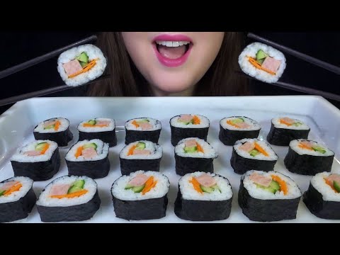 HEALTHY EATING ASMR Homemade Sushi Platter - EXTREMELY SATISFYING Eating Sounds!