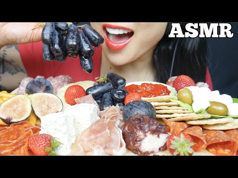 ASMR CHEESE + MEAT PLATTER *CHARCUTERIE BOARD (EATING SOUNDS) NO TALKING) | SAS-ASMR