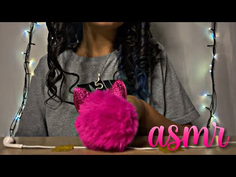 ASMR - POMPOM NO MICROFONE | sons de chuva (fluffy ear) 💗