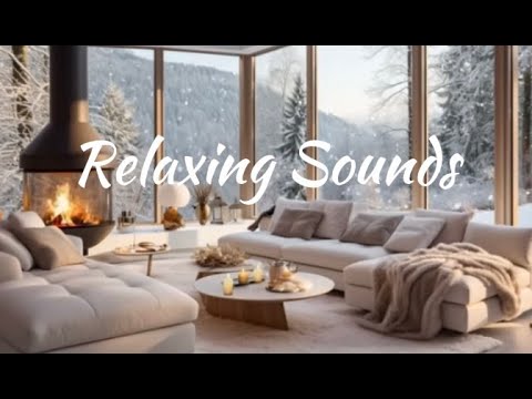 Soothing Jazz Music in a Winter Cozy Cabin for Relaxing Sounds