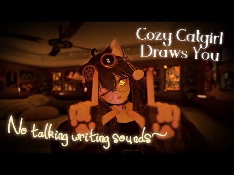 ASMR | Catgirl Sketches You in Her Bedroom~