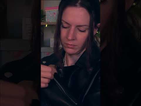 ASMR Leather Jacket Sounds #asmr #asmrleather #asmrsounds #asmrfabricsounds