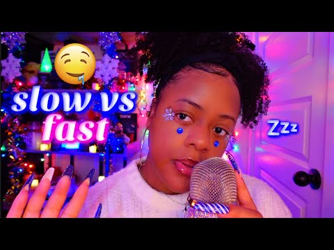 asmr ✨slow vs fast inaudible whispers + mouth sounds for sleep 🤤💕(100% SENSITIVITY)