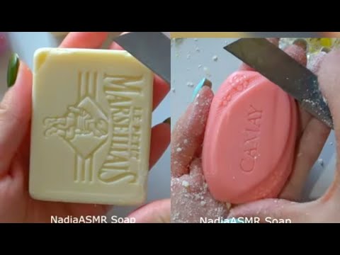 Dry Soap carving ASMR/ relaxing sounds/No talking. Satisfaction ASMR video/Cutting soap