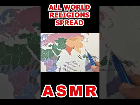 All Global Religions Distribution : A Map Tracing Journey | #asmrhistory #asmrtracing #religions