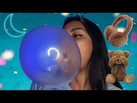 ASMR Chewing Gum And Blowing Bubbles Until They Pop , Intense Chewing Sounds , Lofi