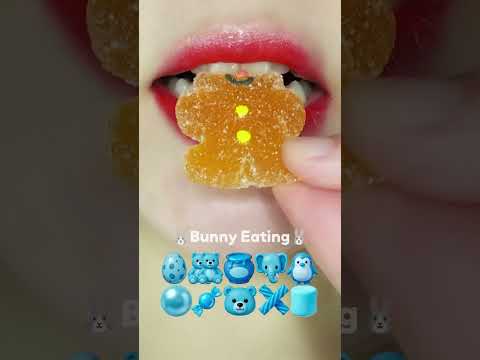 Blue Emoji Food Eating ASMR (sped up)