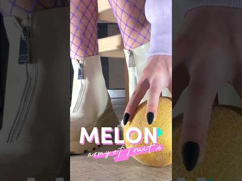 Boots Crushing Juicy Food: Pea vs. Melon! Oddly Satisfying! ASMR