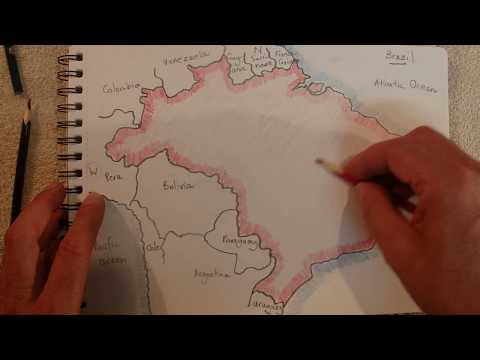 ASMR - Map of Brazil - Australian Accent - Chewing Gum & Describing in a Quiet Whisper