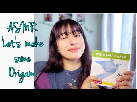 ASMR making Origami (paper sounds, soft speaking)