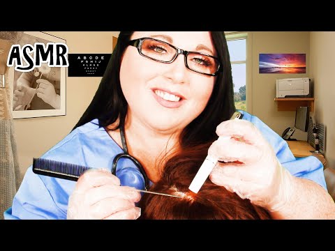 ASMR Scalp Check Roleplay | Scalp Scratching, Scalp Massage, Brushing, Plastic Gloves, Rat Tail Comb