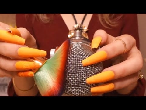 ASMR Sleep & Relax ❤️ BRAIN MASSAGE ❤️ Mic Scratching with Long Nails, Mic Brushing, Tapping & more