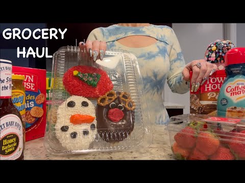 ASMR Gum Chewing Grocery Haul | Walmart, Trader Joe's, ShopRite  | Whispered Tapping
