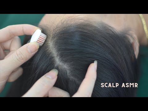 ASMR Relaxing Head Scratching Sounds With Hair Parting, Hair Combing For Reduce Stress