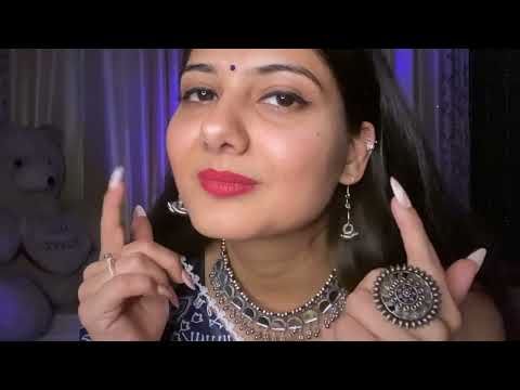Hindi ASMR Girlfriend Roleplay- whispering| jewellery| cute challenges #sleep #asmrsounds #wife #pov