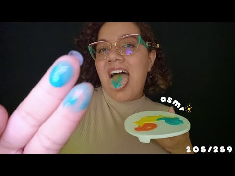 ASMR PINTANDO SEU ROSTO 🌚✨ ASMR spit painting 🖌️