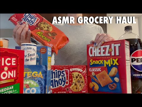 ASMR Gum Chewing Grocery Haul | Whispered