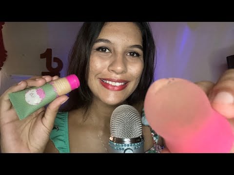 ASMR TE MAQUIANDO COM MINHAS MAKES NOVAS 💄