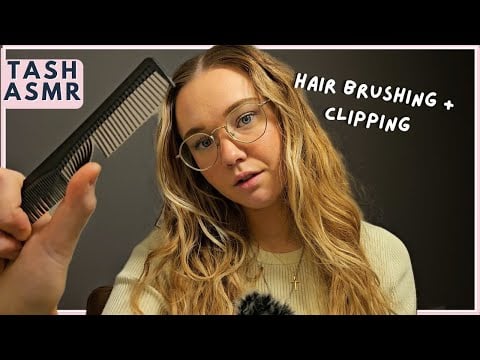 ASMR About me! + hair brushing/clipping