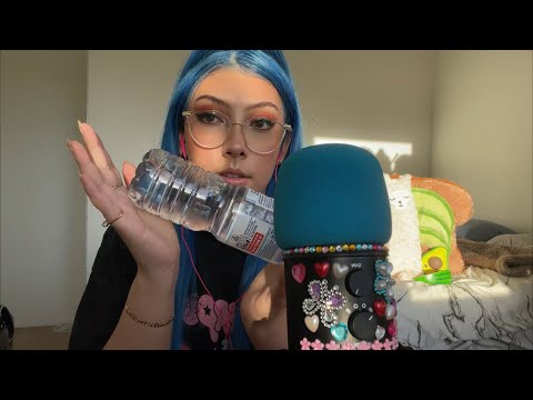 ASMR Liquid sounds 💧💙 ~water bottle, spraying, aerosol~ | Minimal whispering