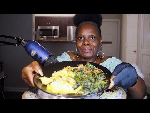 Things Are Just So Strange Lately | Spinach Onions Buttery Fried Eggs ASMR Eating Sounds