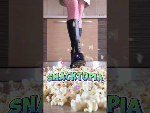 Boots vs. Crispy Popcorn! Oddly Satisfying Junk Food Crushing! ASMR