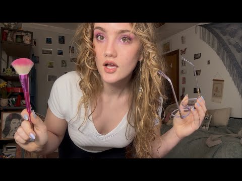 romanticize your life ✨ ASMR girl Fabric Scratching & Personal Attention (i do ur makeup + leggings)
