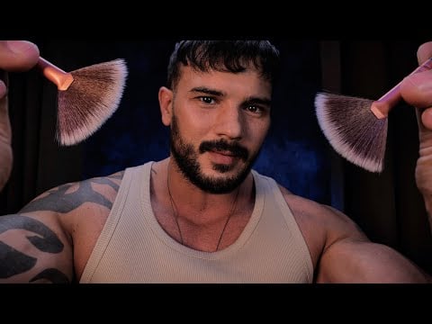 ASMR Keeping You Company While You Sleep 🌘 Low Light ASMR 🌒 Face Brushing to Relieve Stress