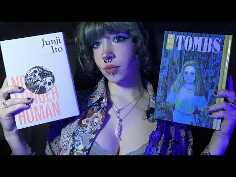 Tingly Tapping on Junji Ito Books ASMR | Scratching, Tracing, Whispering