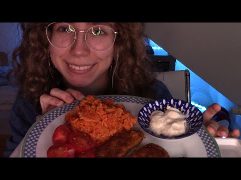 ASMR Rice + Vegan Chicken Mukbang: Eat and Chat with me ❤️🦋 (whispered)