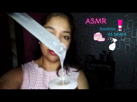 ASMR tratamento de pele noturno| Para relaxar com sons de borrifador, espuminha, cremes e potes e +