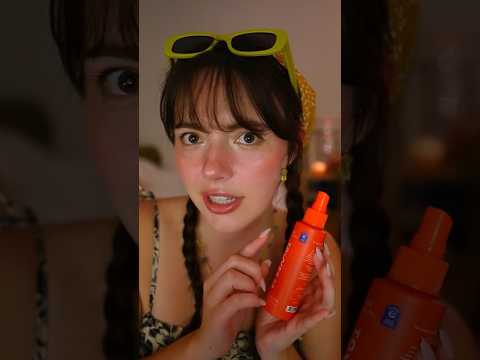 TINGLY Beach Day Skincare! #asmr 🏖️🌊⛱️👙☀️🏝️