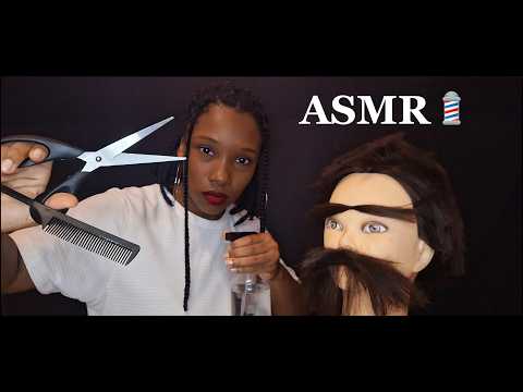 ASMR - CORTE DE CABELO MASCULINO / BARBA, BIGODE, SOBRANCELHA E LAVAGEM (ROLEPLAY com SUSSURROS)👨🏼‍🦱