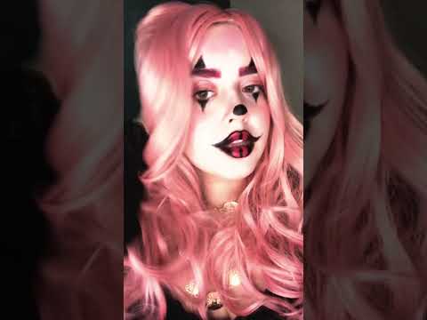 Pink hair, dark heart, and a painted smile that never fades #halloween #asmr #keşfet #makeup #fypシ