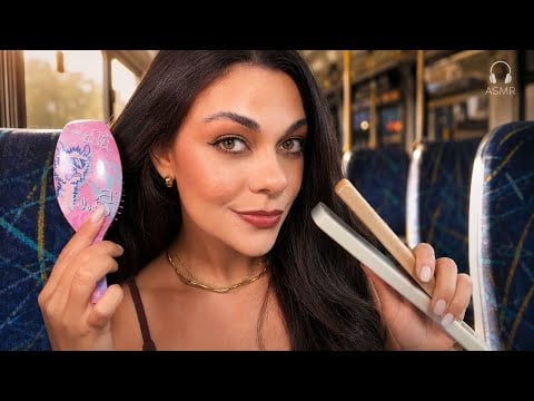 ASMR: Escovando E Passando Chapinha No Seu Cabelo No Ônibus 🚌 💆🏻‍♀️