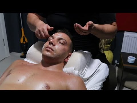 ASMR Customer From russia  HEAD NECK BACK AMAZİNG FACE MASSAGE  kafa yüz sırt #ASMR