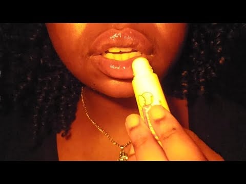 ASMR Applying Lip Gloss (Carmex) 🤎Close-Up Mouth Sounds (no talking)