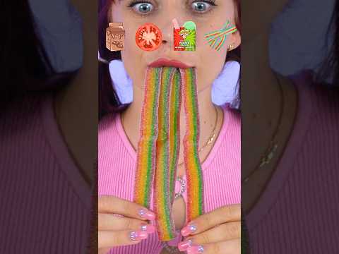 ASMR Chocolate Milk, Sour Candy Mukbang #shorts