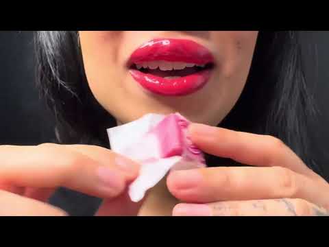 CHEWING BUBBLE GUM ASMR MOUTH SOUNDS