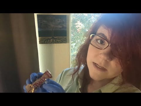 ASMR - Brain Scan with Sticky Electrodes - Typing, Candy Wrapper Crinkles - Normal Spoken
