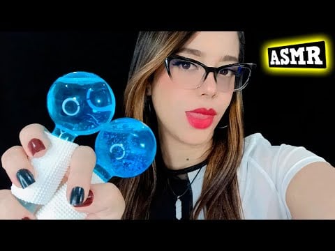 ASMR Ice Globes Facial SPA ❄️ Relaxing Water Sounds 💦💦