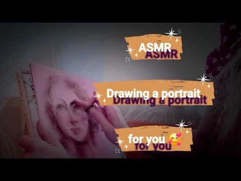 ASMR | Drawing a portrait for you | 🎨✨💤 | Soft pastels sounds