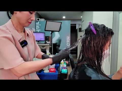Korean Hair salon ASMR (visual and auditory activation) I hope you enjoy the long video!!