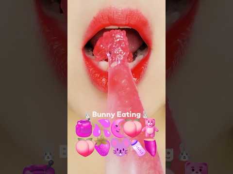 pink emoji food eating sounds (sped up) asmr mukbang