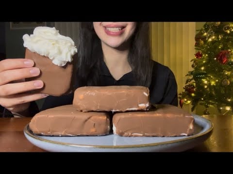 ASMR KLONDIKE ICE CREAM BARS WITH WHIPPED CREAM 