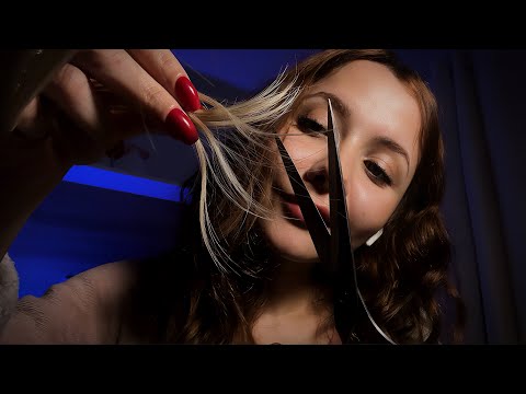 ✂️ASMR REALISTA- HOJE VOU CORTAR SEU CABELO E SECAR COM SECADOR ✨