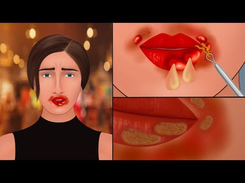 Lip care animation || Remove big lip acne|| ASMR animation||