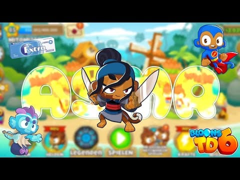ASMR Bloons TD 6 relaxing gameplay w gum chewing & heartbeat sounds ♡