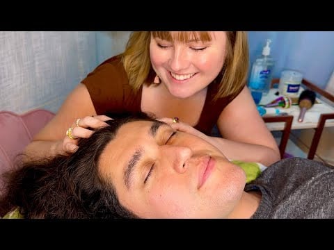 ASMR Real Person Head & Scalp Massage Treatment for Sleep | Hair Pulling, Scratching, Oil, Soothing